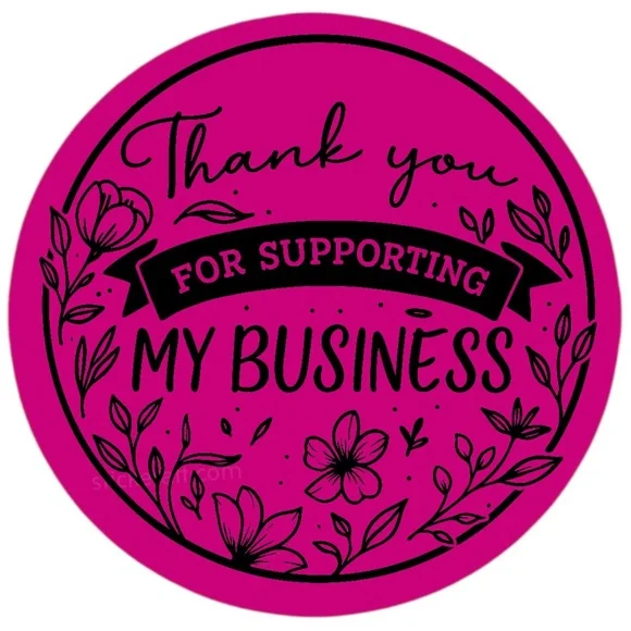 Thank You for Supporting My Business Sticker 2β | Floral Label for Packaging - Picture 2 of 14